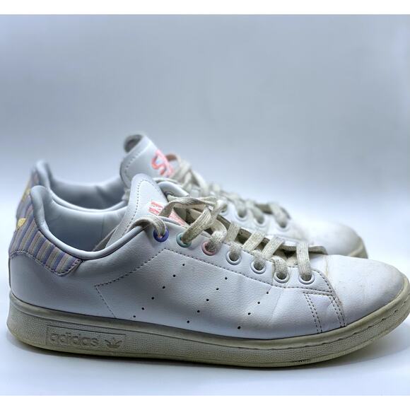 ADIDAS x STAN SMITH Collab - Classic White & Pastels Minimalist Chic Sneakers - Picture 4 of 6
